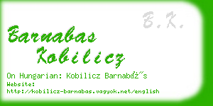 barnabas kobilicz business card